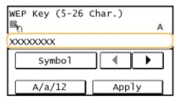 Enter the network key using the numeric keys