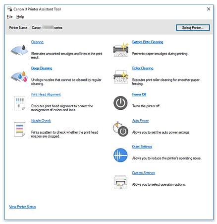 IJ Printer Assistant Tool Windows OS